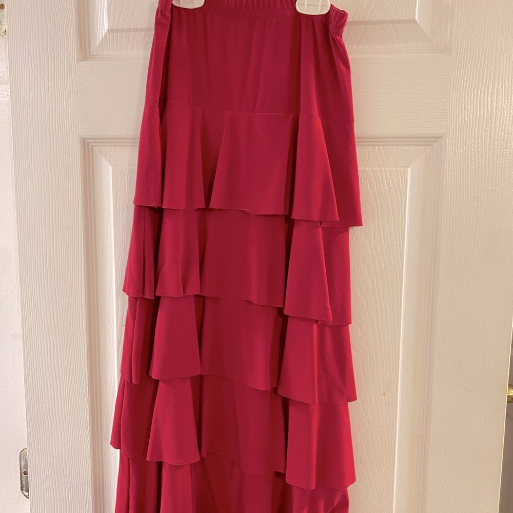 Hot pink ruffle skirt